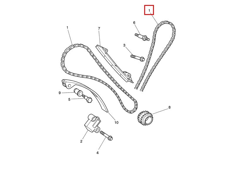 Primary timing chain AJ82289 Jaguar V8