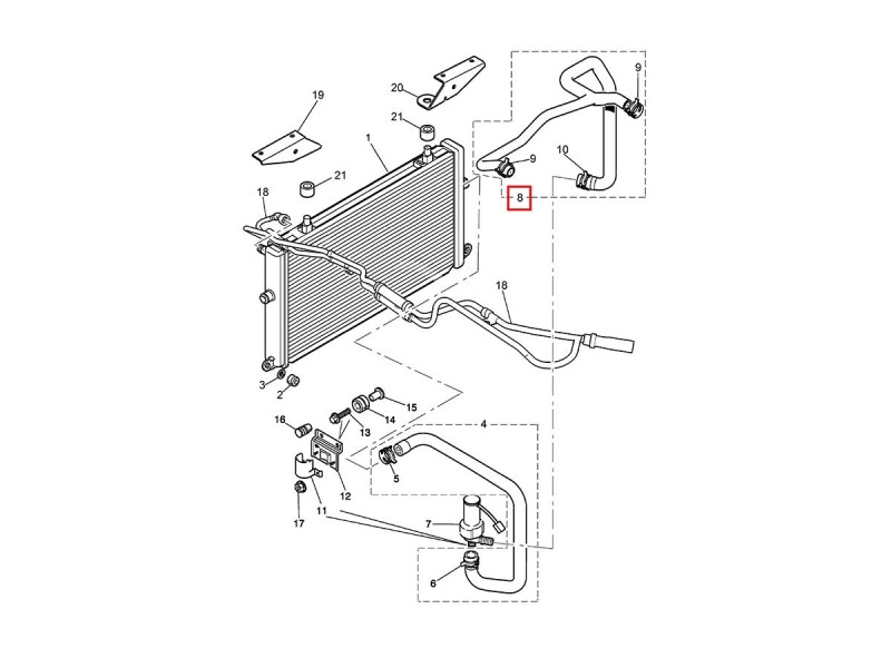 Durite de refroidissement C2N1592 Jaguar XKR 4.2 SC
