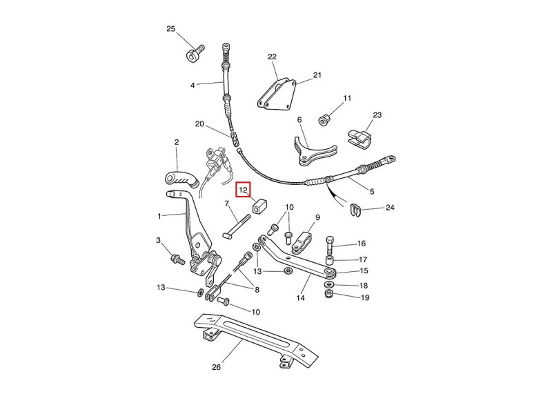 Amortisseur d'ajusteur de câble de frein à main MJA5143AA Jaguar X300 / X308 / X100