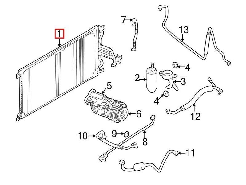 Air conditioning condenser MJD7390AE Jaguar X100